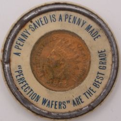 Celluloid encased 1902 cent